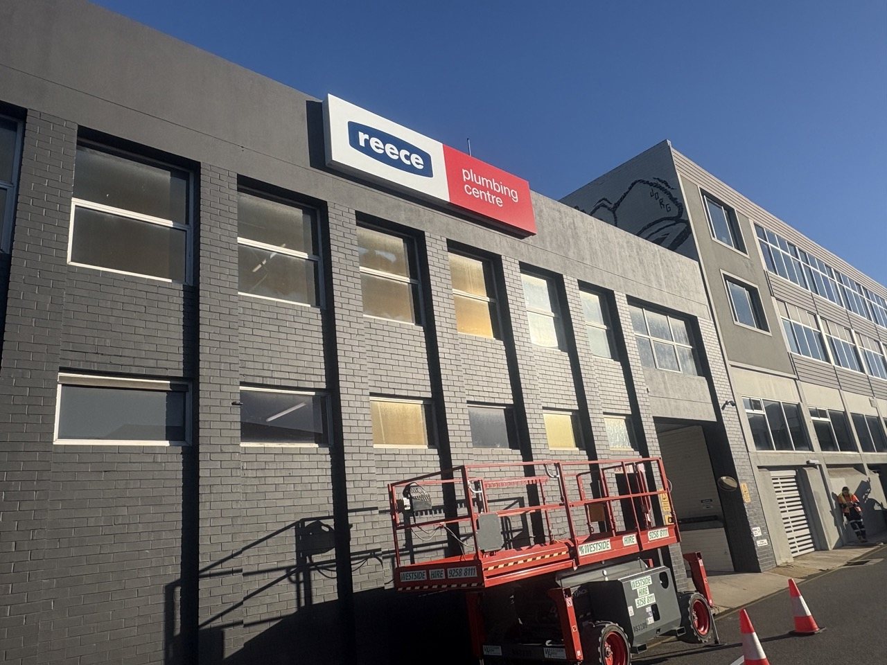 Illuminated commercial sign installation in Perth