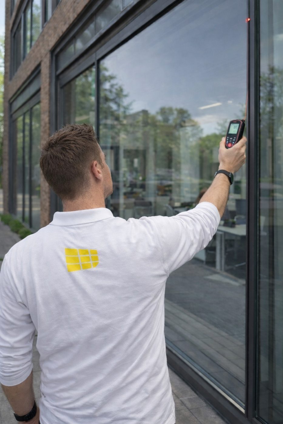 Laser measurement during a commercial signage site survey